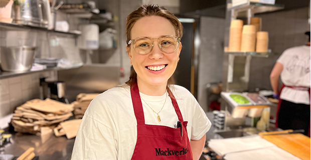 Isabelle Cederblad i Mackverkets pop up -restaurang.