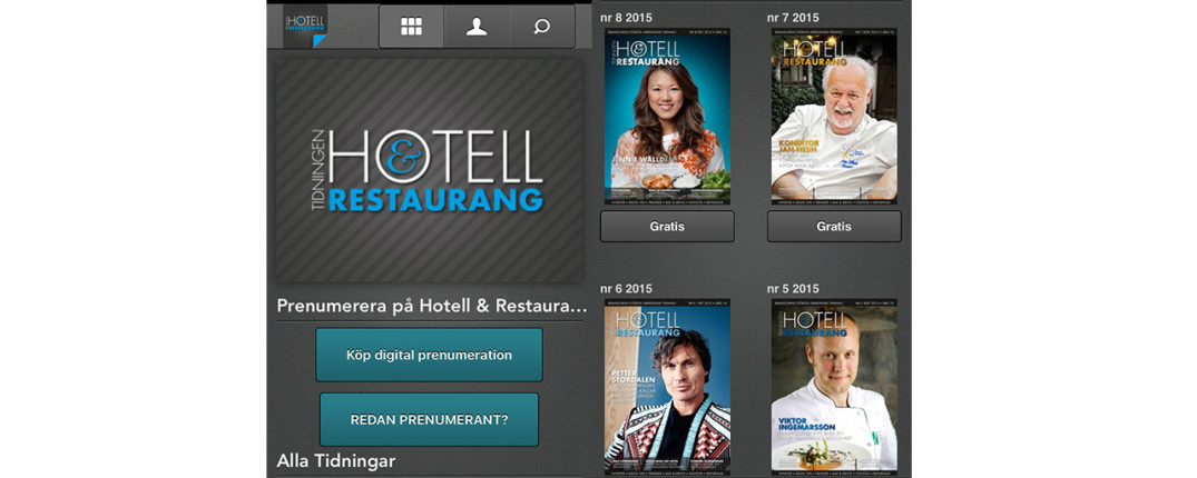 Nu finns tidningen Hotell & Restaurang som app.