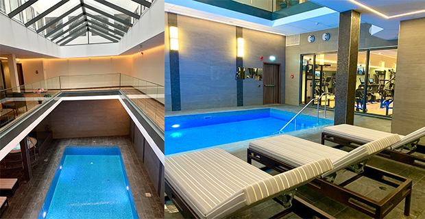 Hotellet har en 11 meter lång pool, jacuzzi, bastu och ångbastu intill gymmet.