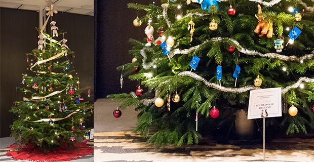 Mexiko och Thailands julgran på Sheraton Stockholm Hotel.